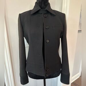 ✨EUC✨Ann Taylor Women's Jacket Size S
Black Wool Blend Button Front Short Length